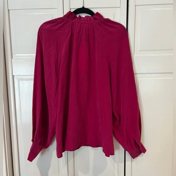 NWT Sezane Loubna Blouse Silk Long Sleeve Top - Picture 9 of 9